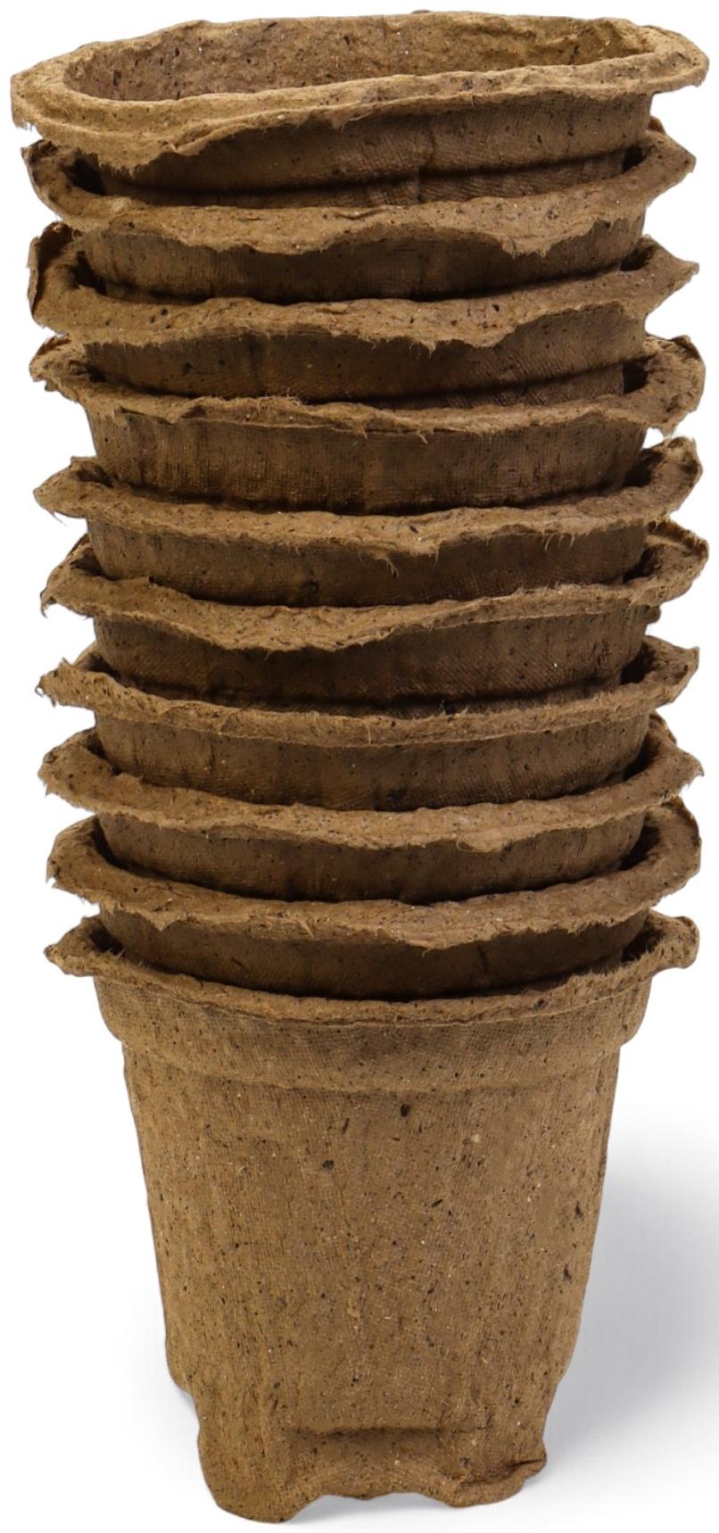 Горшок для рассады, 175 мл, d=8 см, h=8 см, торф, набор 10 шт.