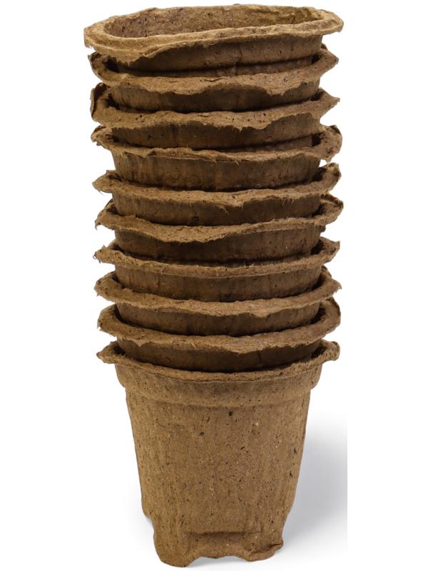 Горшок для рассады, 175 мл, d=8 см, h=8 см, торф, набор 10 шт.