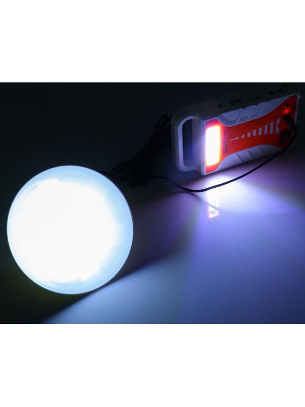 Фонарь аккумуляторный, с переноской лампы, выход USB, от сети, 15х5 см, микс