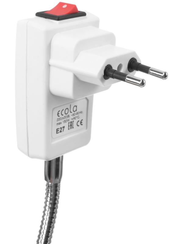 Светильник для растений 9 Вт, 7 мкмоль/с, гибкая ножка 15 см, выкл на корпусе