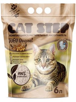 Наполнитель для кошачьих туалетов Tofu Original, растительный комкующийся, 6 л, Cat Step
