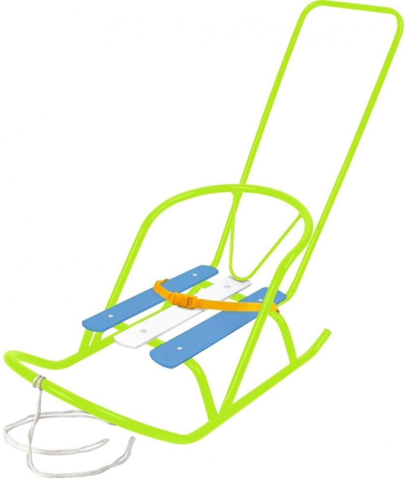 Санки кукольные с толкателем, цвет лимонный