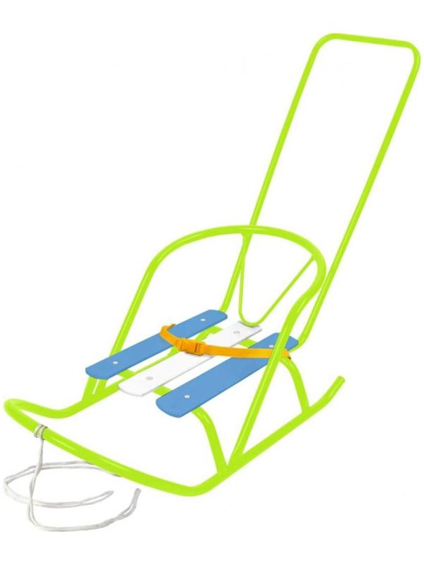 Санки кукольные с толкателем, цвет лимонный