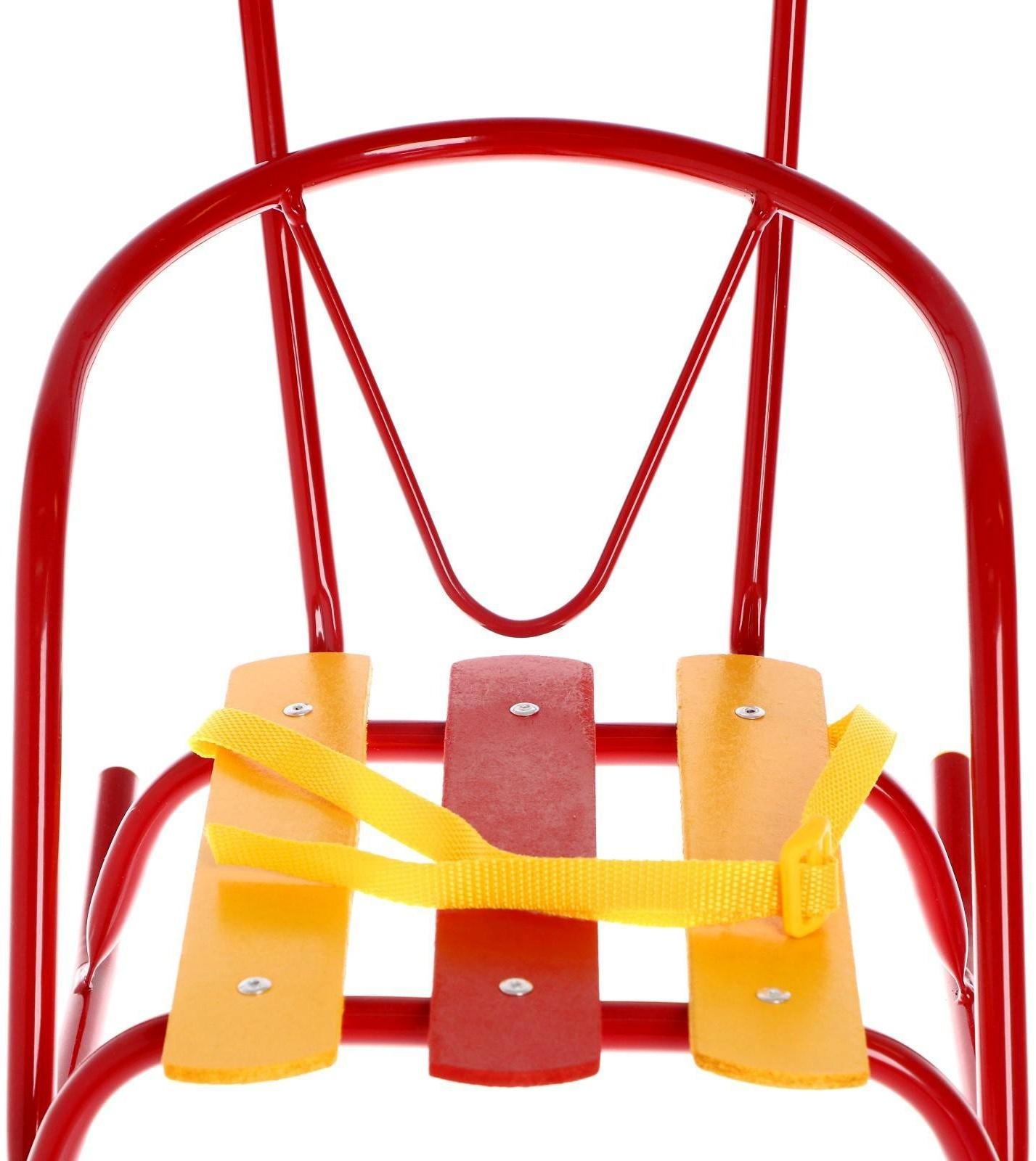 Кукольные санки с толкателем, цвет красный