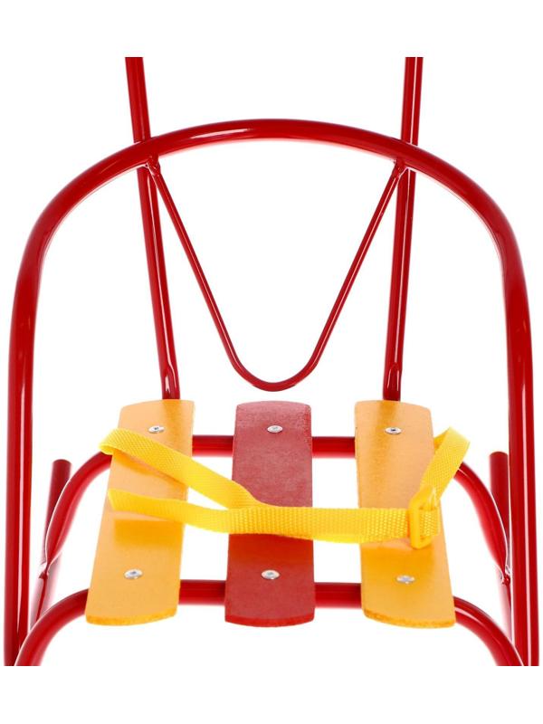 Кукольные санки с толкателем, цвет красный