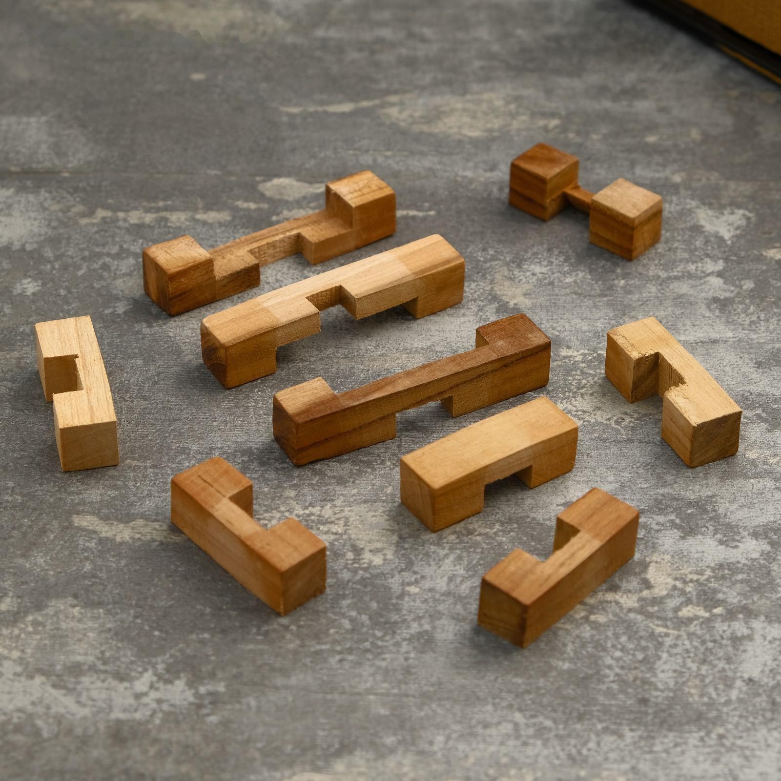 Головоломка из дерева «Крест», 9 частей, 8×8×8 см