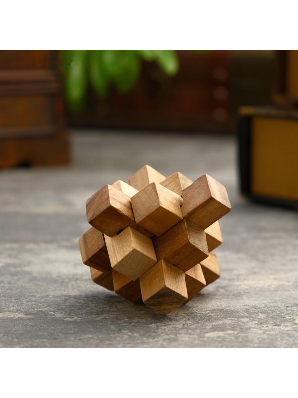 Головоломка из дерева «Крест», 9 частей, 8×8×8 см