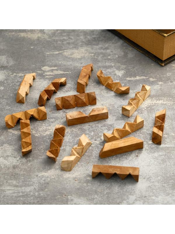 Головоломка из дерева «Стена», 12 частей, 6×6×8 см