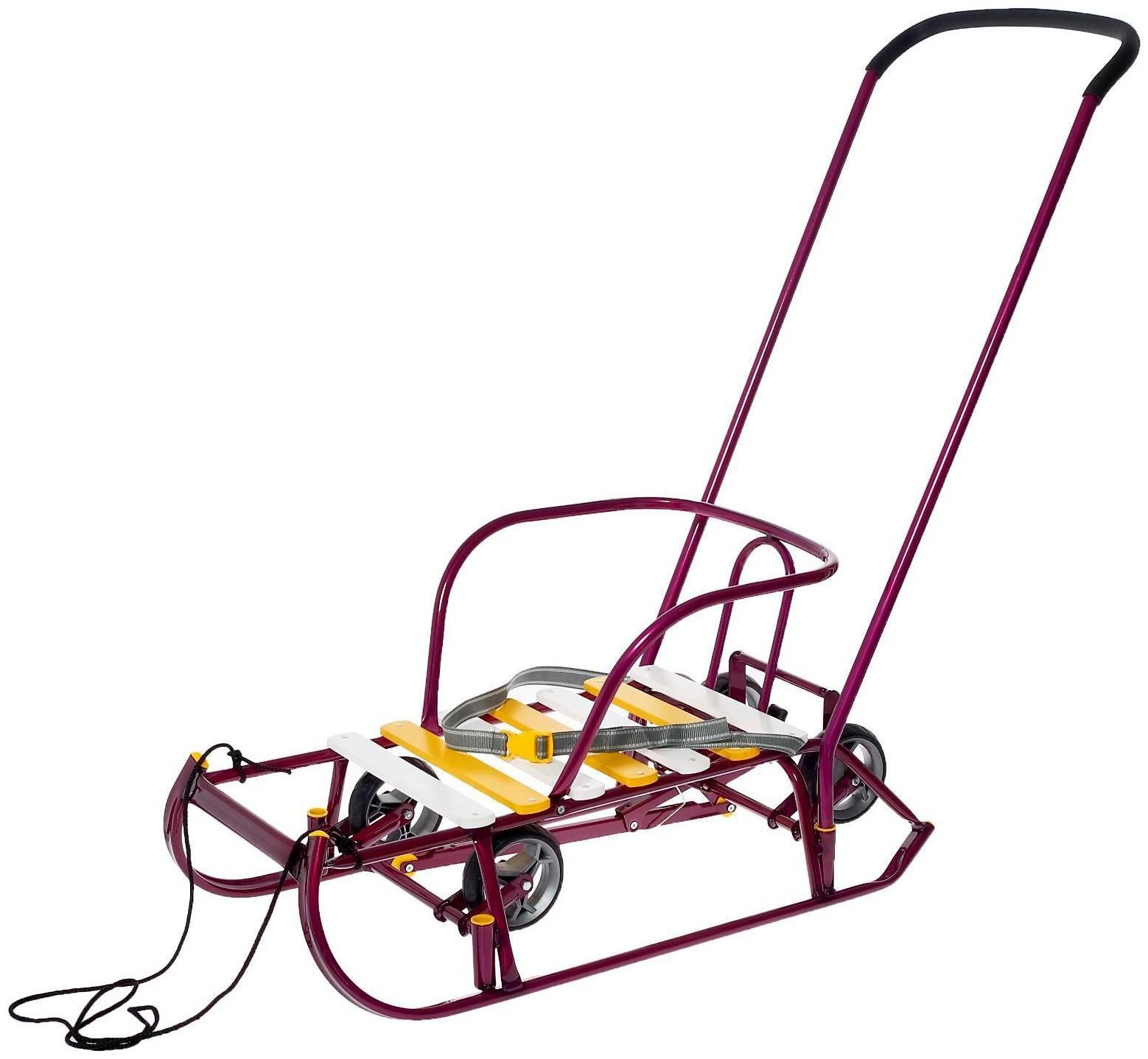 Санки «Тимка 6 универсал», амарантовый лак