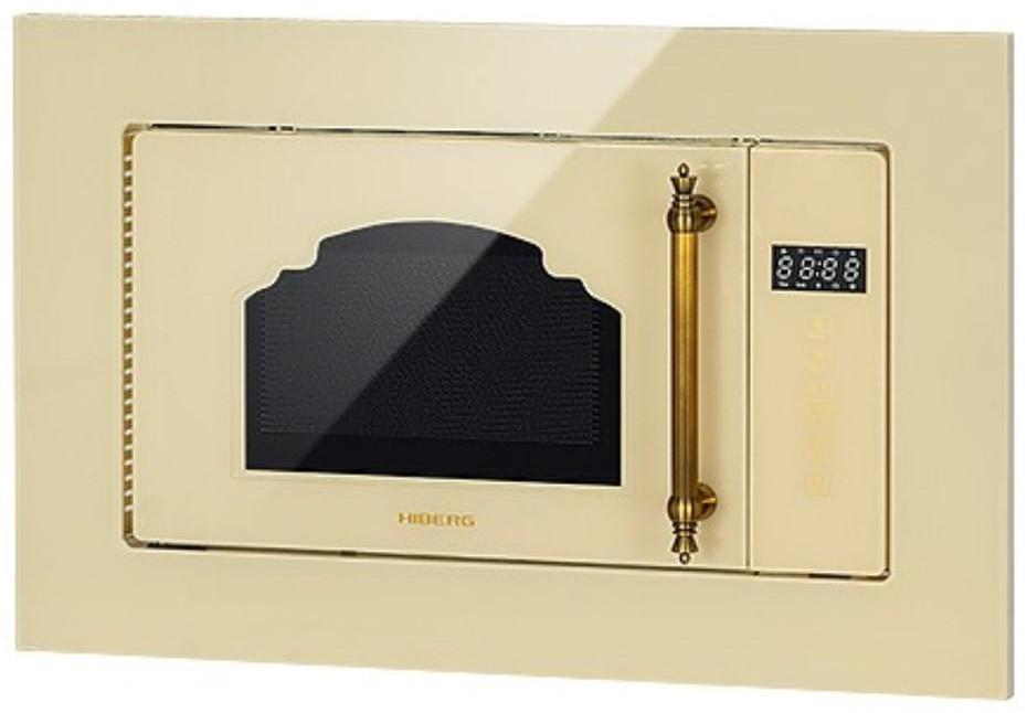 Встраиваемая микроволновая печь HIBERG VM 6502 YR, 700 Вт, 20 л, бежевая