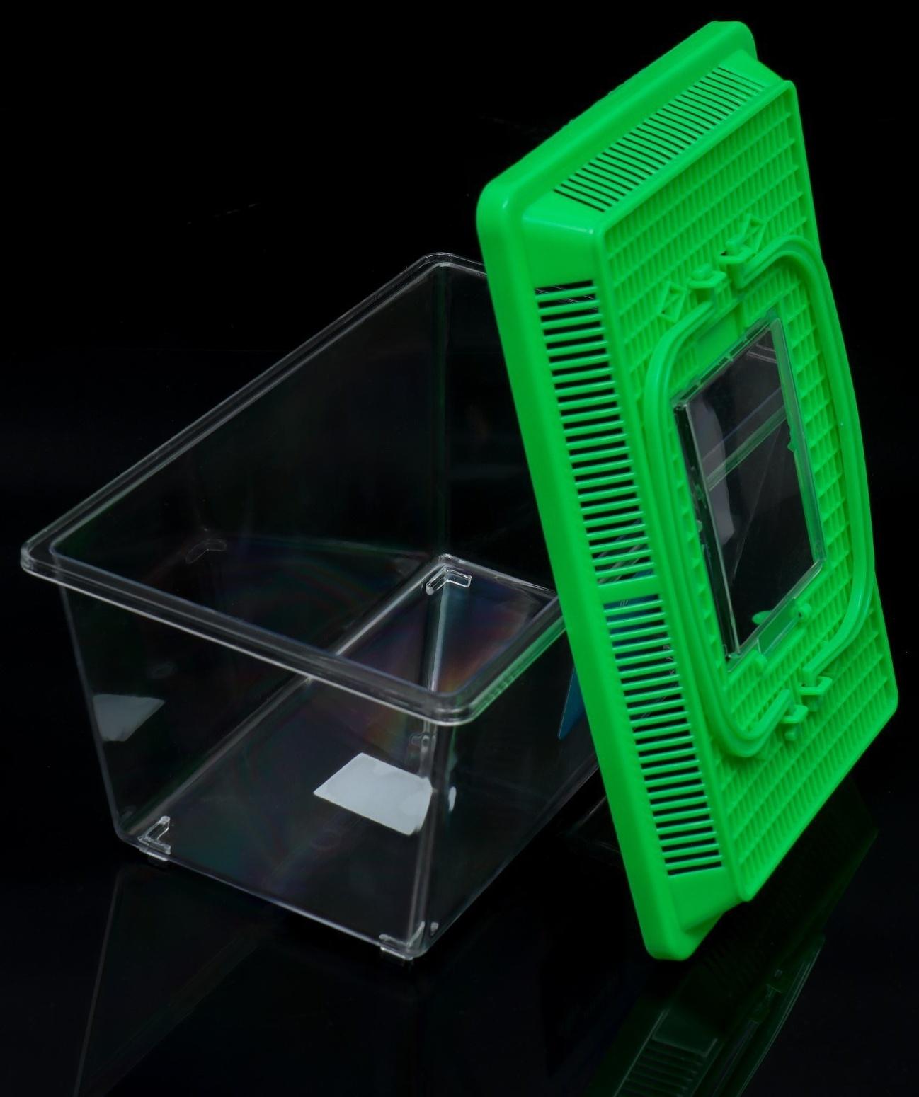 Переноска прямоугольная, 26.5×16.5×17 см, зелёный