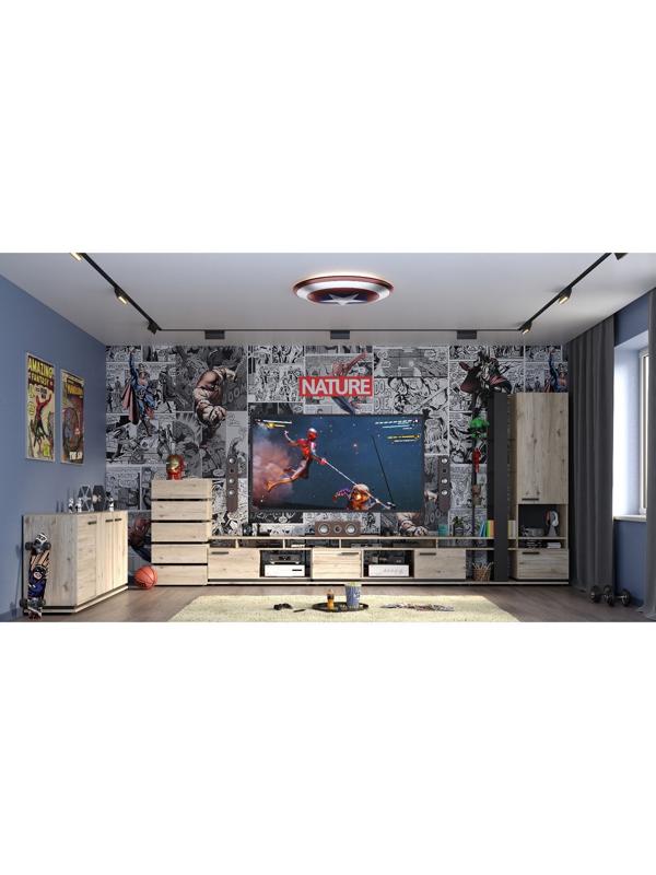 Шкаф для посуды Nature 13, 560×416×2116 мм, цвет гаскон пайн/чёрный