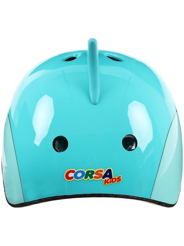 Шлем велосипедиста детский CORSA «Акула» размер М, обхват 54-58 см, цвет бирюзовый