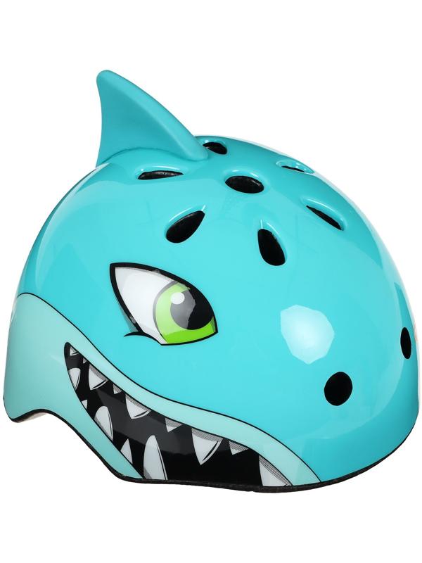 Шлем велосипедиста детский CORSA «Акула» размер М, обхват 54-58 см, цвет бирюзовый