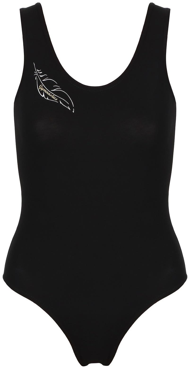 Купальник х/б маечкой, цвет чёрный, размер 42, «Пёрышко»