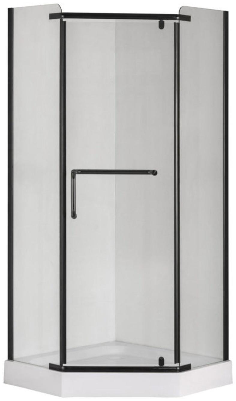 Душевое ограждение Taliente TA-09093CB, 180×90 см, прозрачное, пентагональное, 6 мм, черный