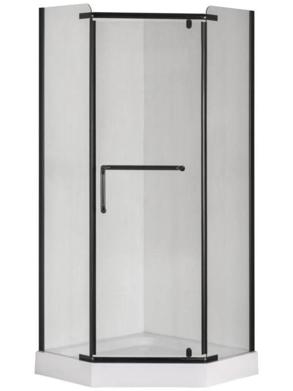 Душевое ограждение Taliente TA-09093CB, 180×90 см, прозрачное, пентагональное, 6 мм, черный
