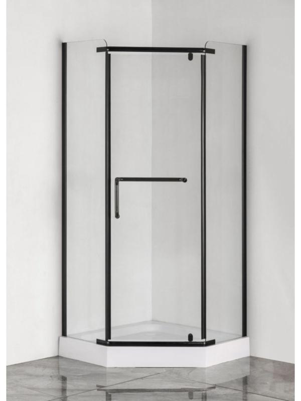 Душевое ограждение Taliente TA-09093CB, 180×90 см, прозрачное, пентагональное, 6 мм, черный