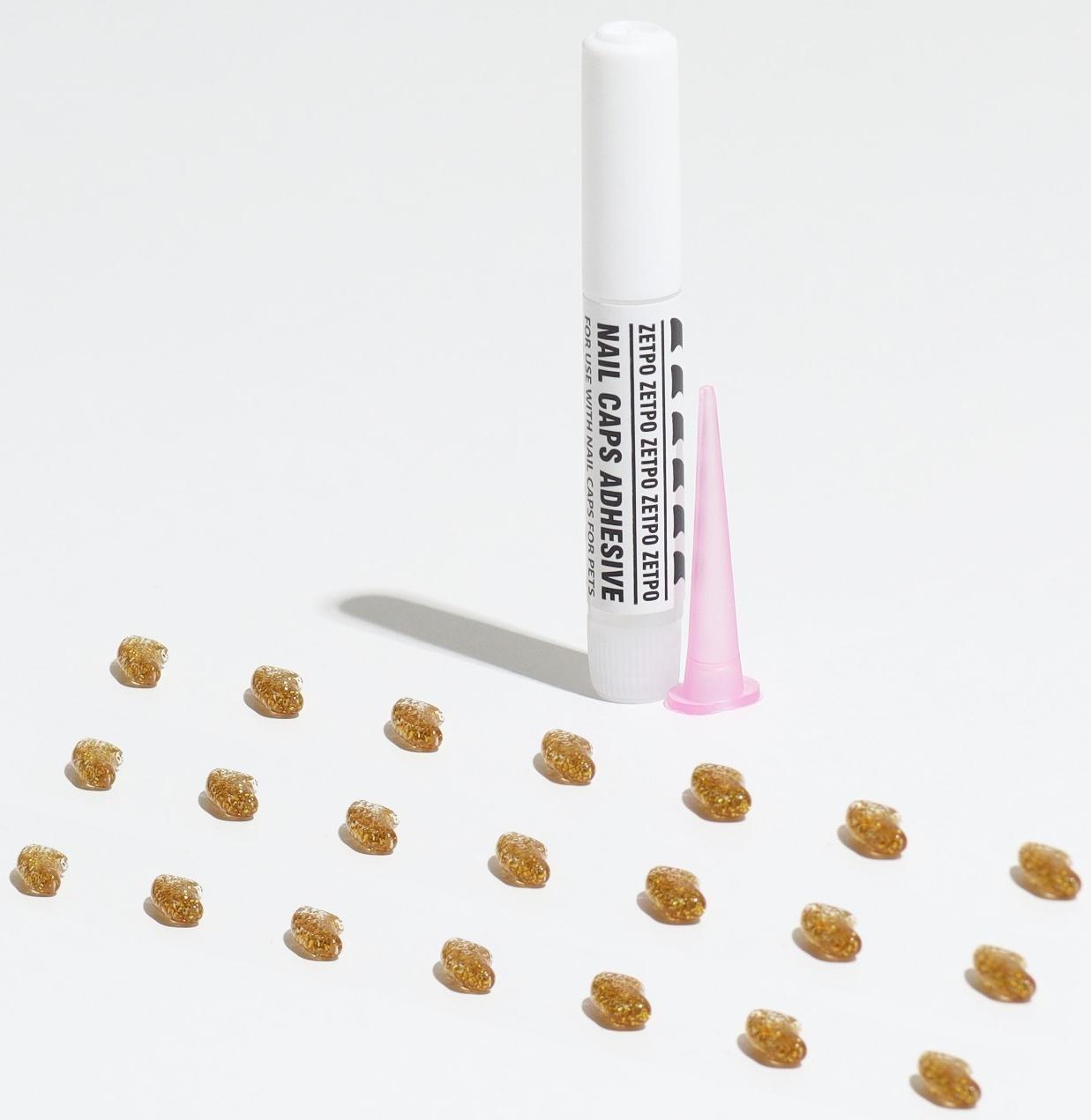 Когти накладные «Антицарапки» (20 шт.), размер XS, золотые с блестками