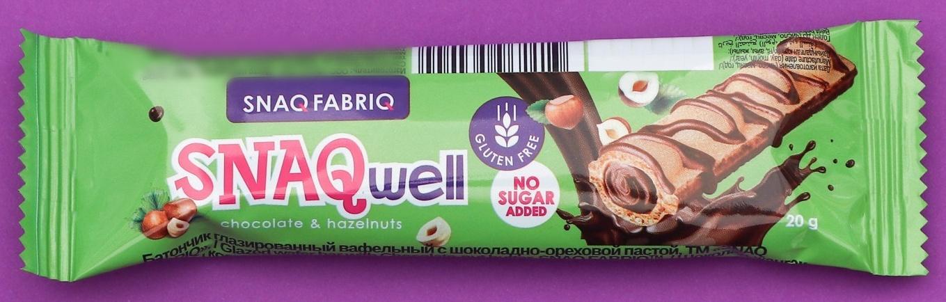 Батончик вафельный SNAQ FABRIQ, шоколадно-ореховая паста, 20 г