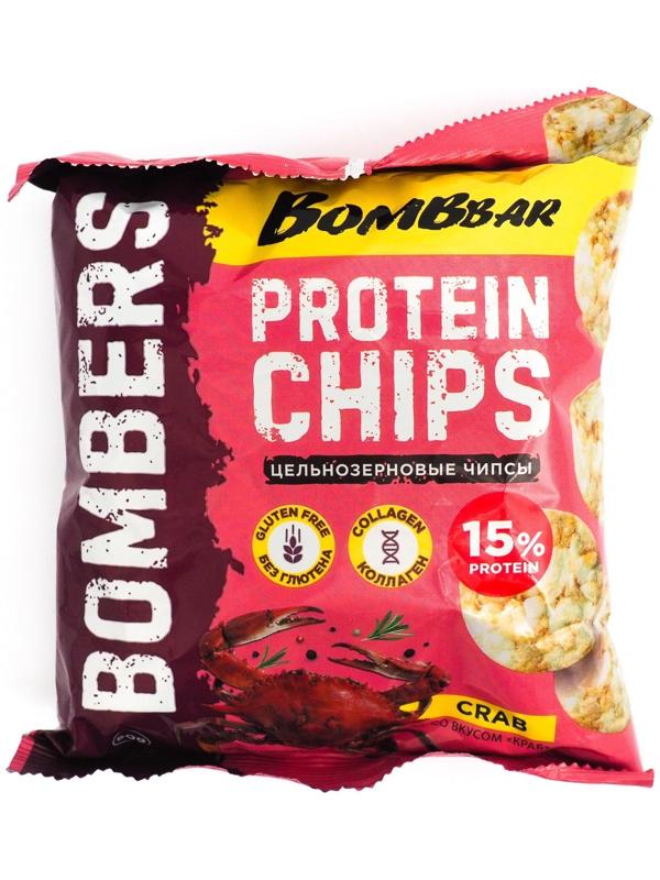 Чипсы «BOMBBAR» цельнозерновые протеиновые со вкусом «Краб», 50 г