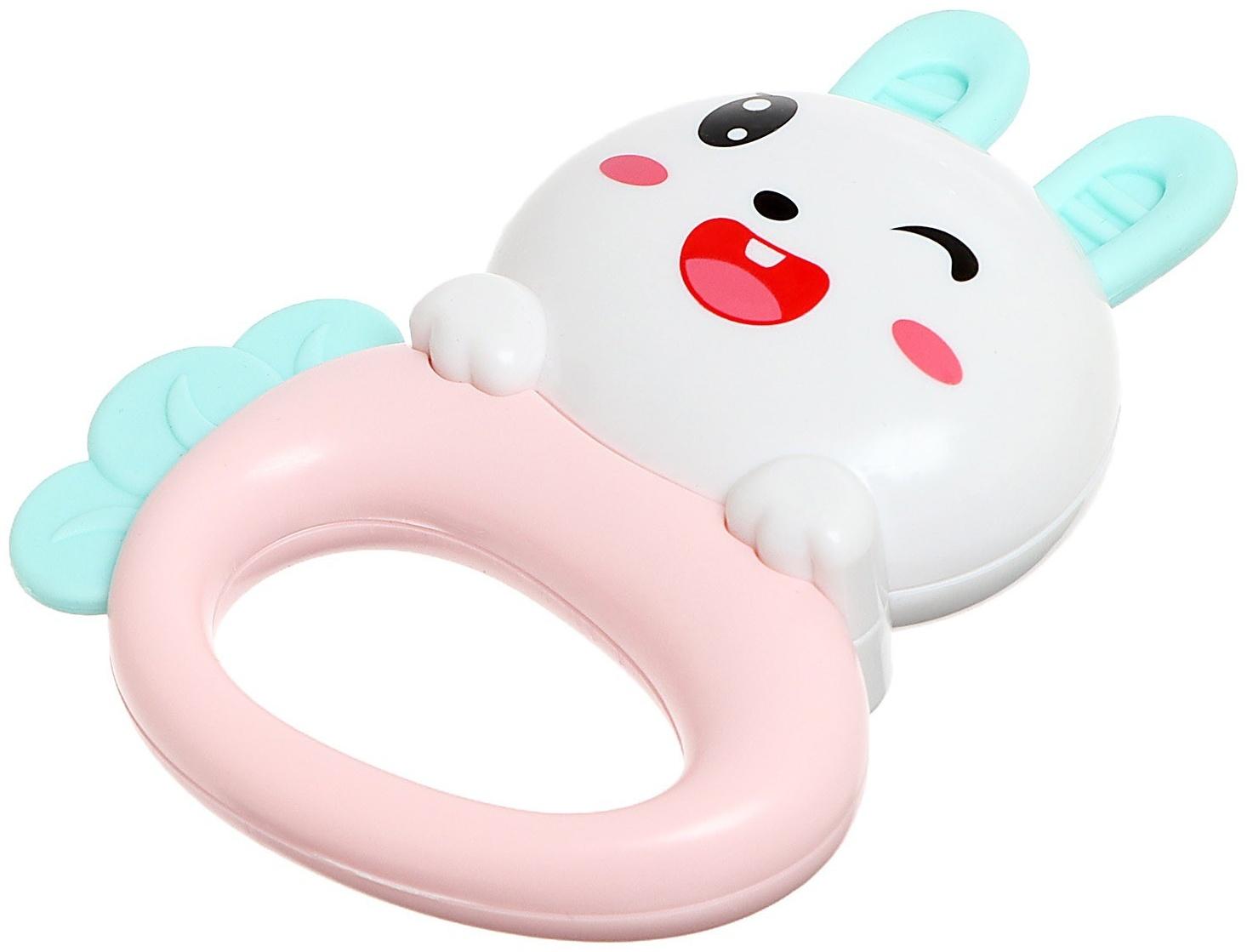 Игровой набор «Весёлые погремушки», звук, свет, цвет голубой