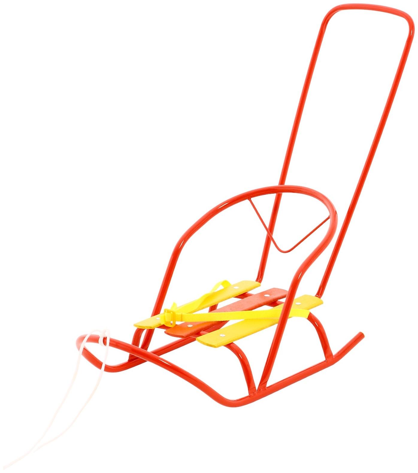 Санки кукольные с толкателем, алый