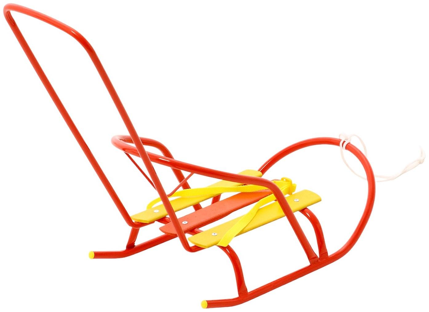 Санки кукольные с толкателем, алый