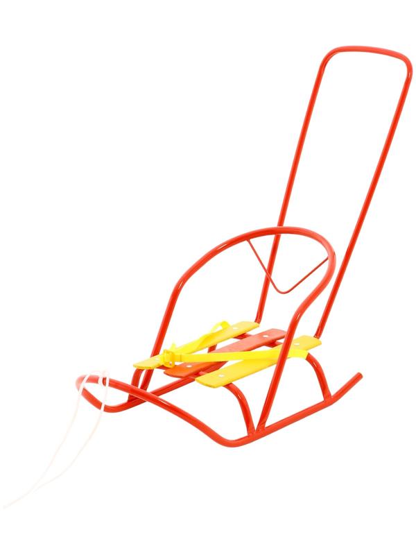 Санки кукольные с толкателем, алый