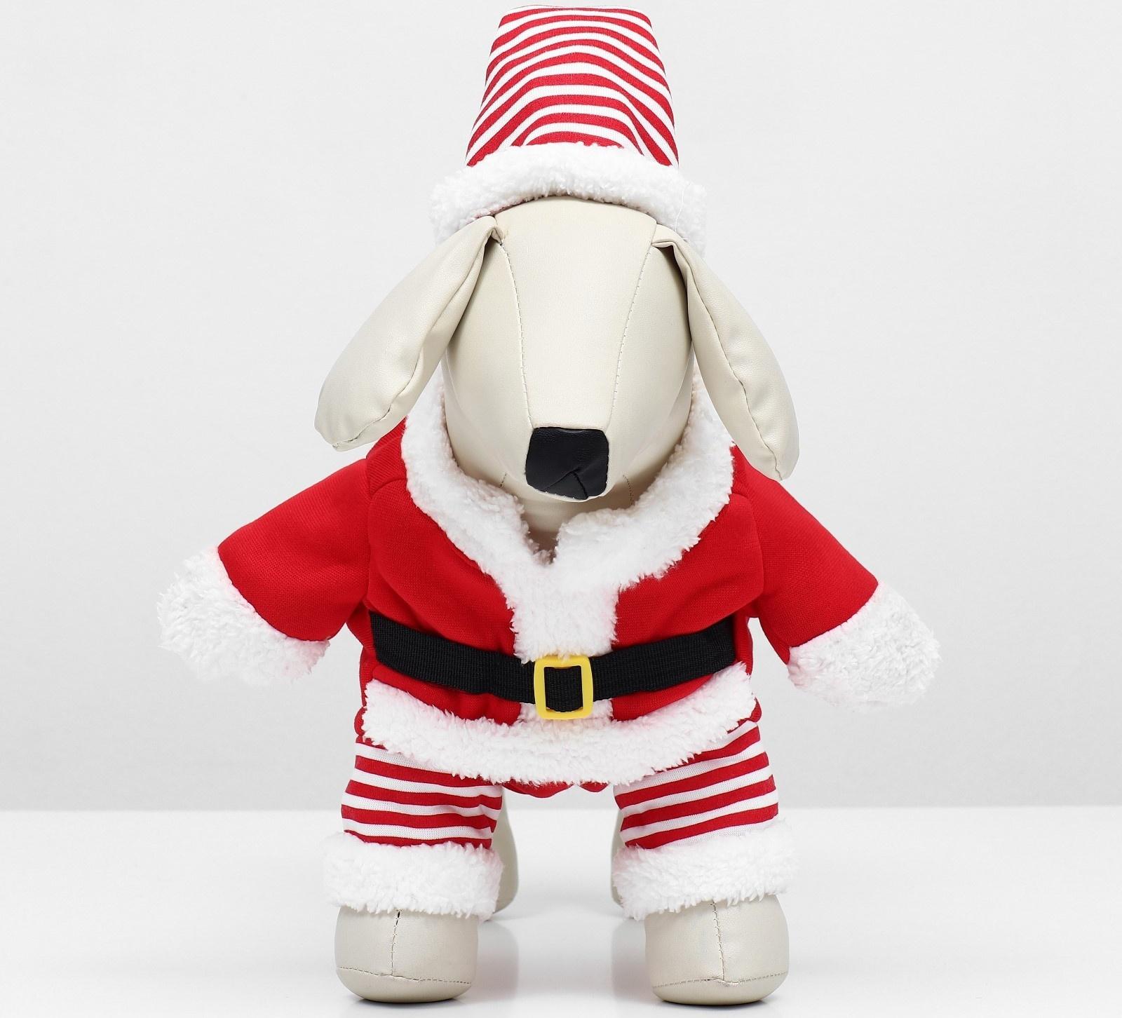 Новогодний костюм для собак «Клаус», размер 2XL (ДС 45, ОГ 55 см)