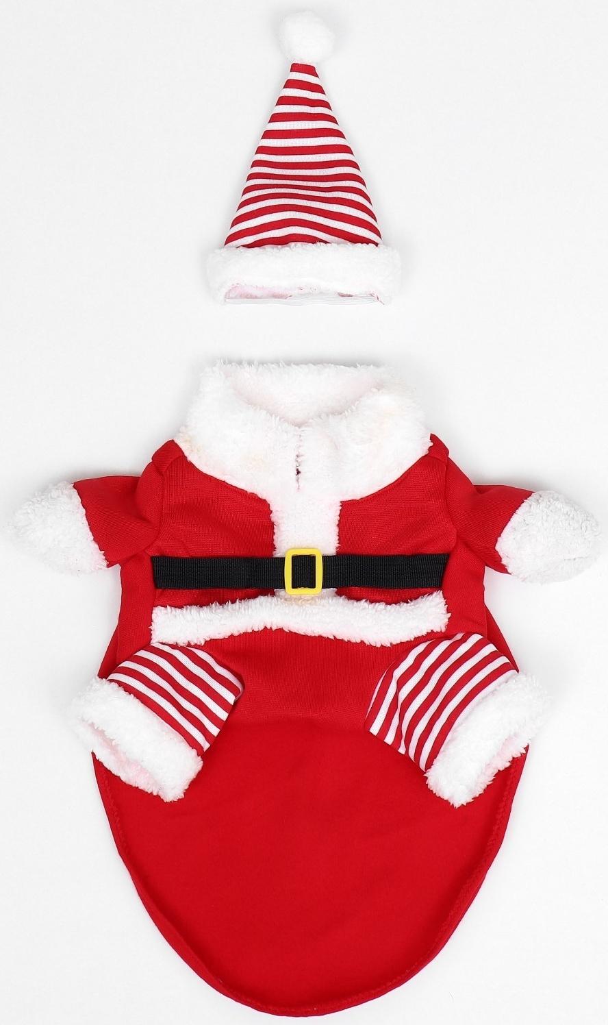 Новогодний костюм для собак «Клаус», размер 2XL (ДС 45, ОГ 55 см)
