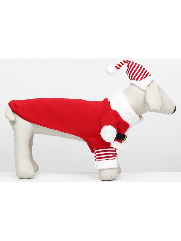 Новогодний костюм для собак «Клаус», размер 2XL (ДС 45, ОГ 55 см)