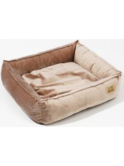 Лежанка для кошек и собак велюровая Pet Lab, 45 х 40 х 15 см, бежевая