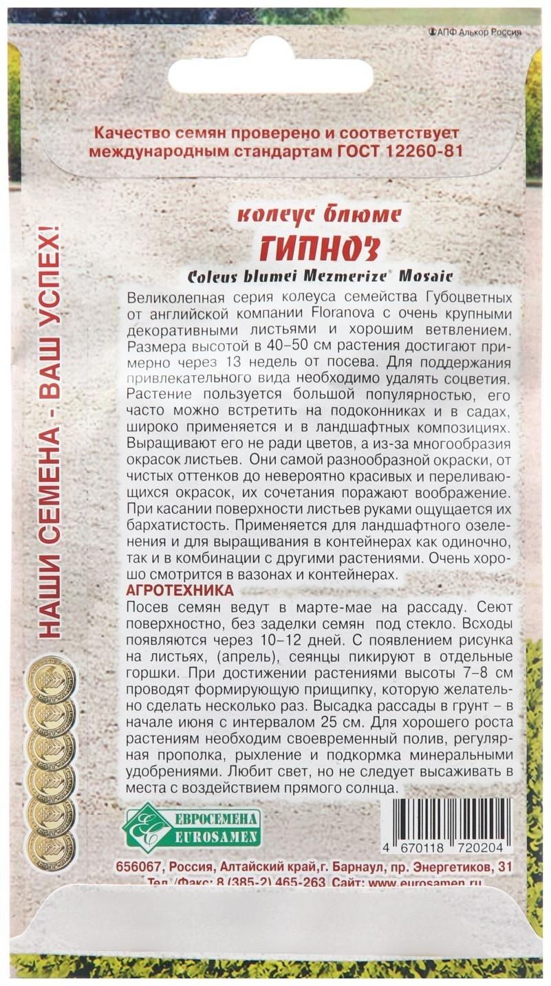 Семена Колеус блюме 