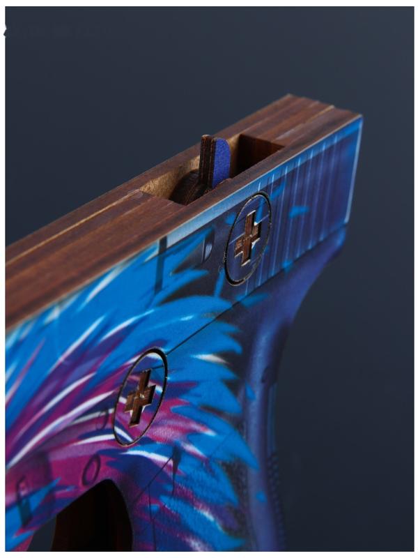 Оружие деревянное, детское сувенирное «Некромантика», автомат, пистолет, нож - штык, 3 шт.