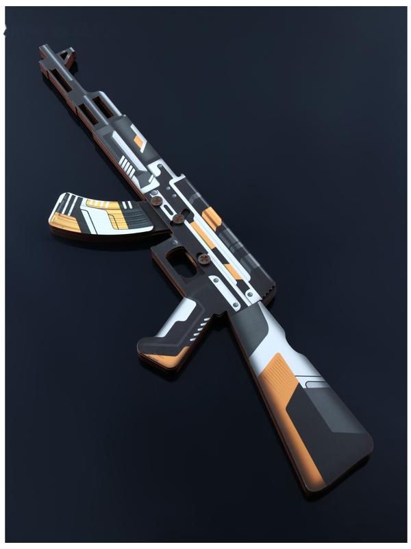 Оружие деревянное, детское сувенирное «Некромантика», автомат, пистолет, нож - штык, 3 шт.