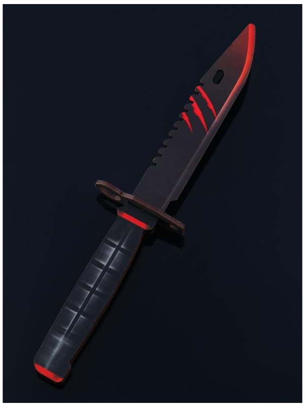 Оружие деревянное, детское сувенирное «Некромантика», автомат, пистолет, нож - штык, 3 шт.