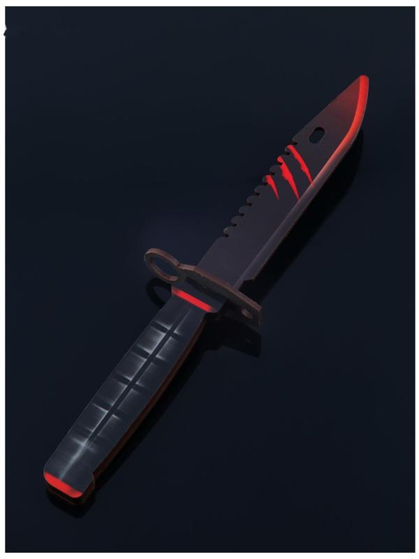 Оружие деревянное, детское сувенирное «Некромантика», автомат, пистолет, нож - штык, 3 шт.