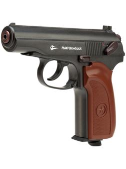 Пистолет пневматический «BORNER ПМ49» blowback, кал. 4.5 мм, 3 Дж, до 128 м/с