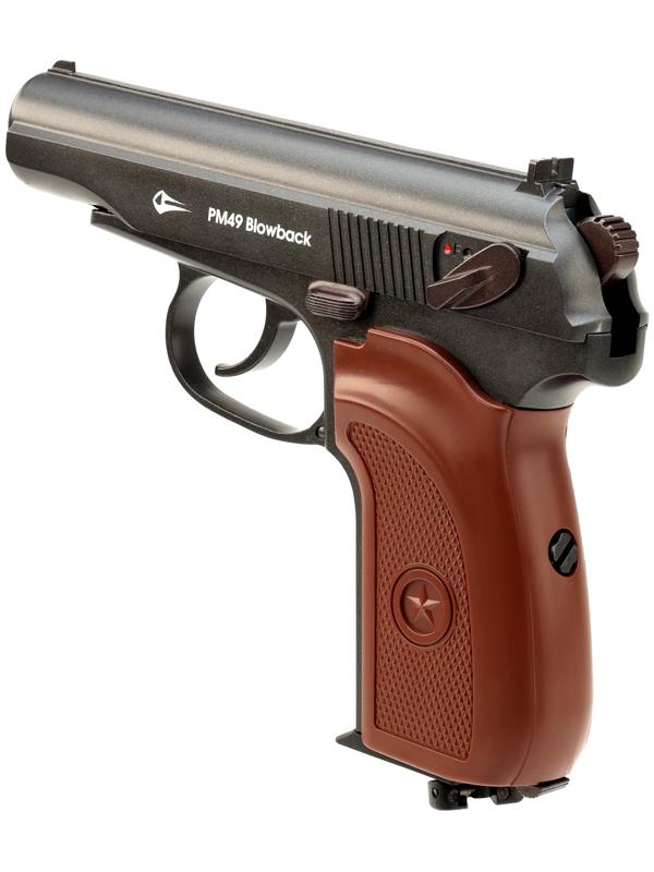 Пистолет пневматический «BORNER ПМ49» blowback, кал. 4.5 мм, 3 Дж, до 128 м/с
