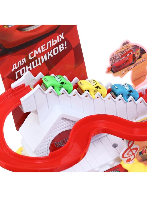 Автотрек «Тачки», 3 машинки, световые и звуковые эффекты, работает от батареек