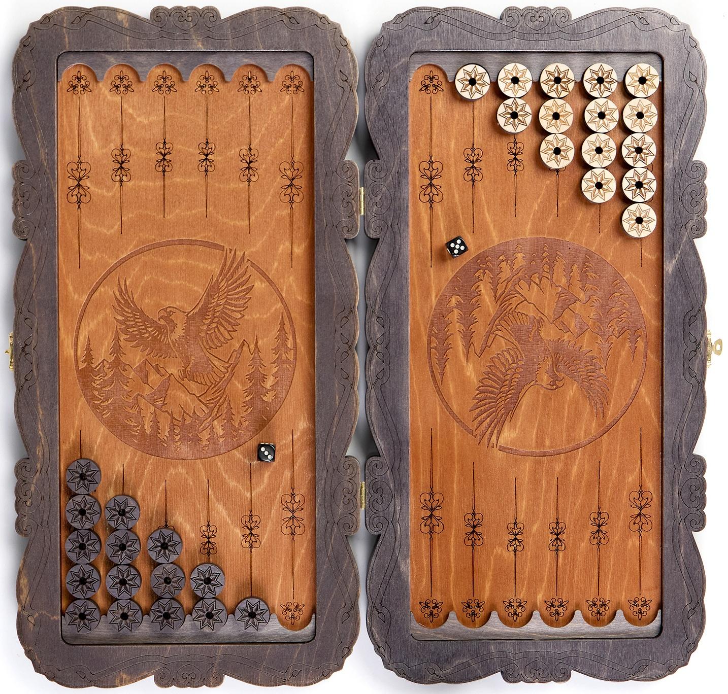 Нарды деревянные резные «Орёл», настольная игра, 45×45 см