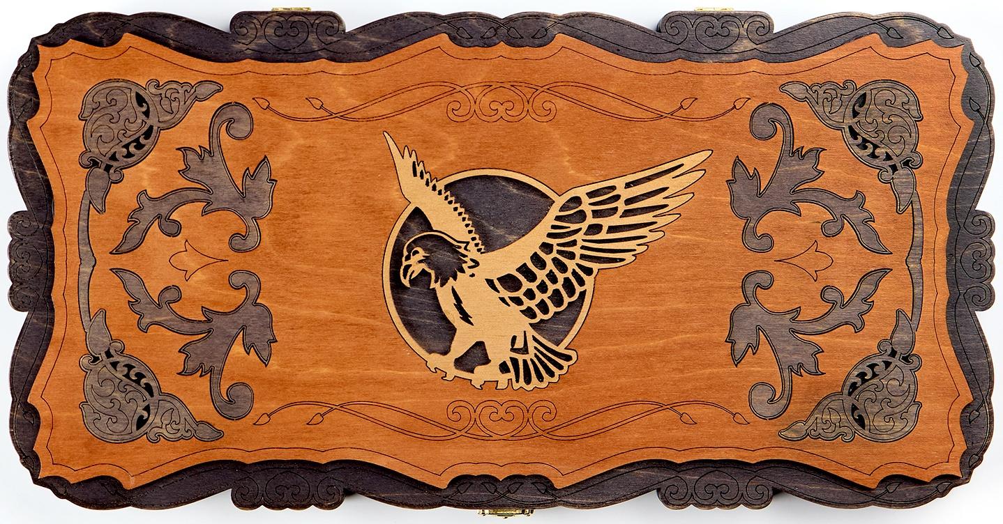 Нарды деревянные резные «Орёл», настольная игра, 45×45 см