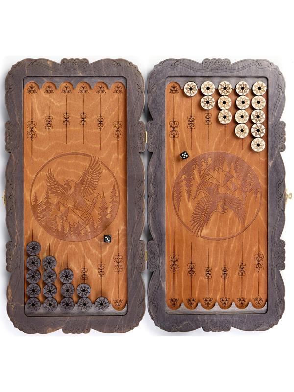 Нарды деревянные резные «Орёл», настольная игра, 45×45 см