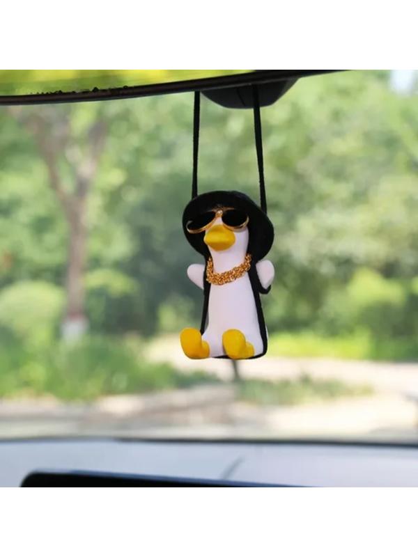 Подвес на зеркало, утка в очках, высота 8 см, шнурок 50 см