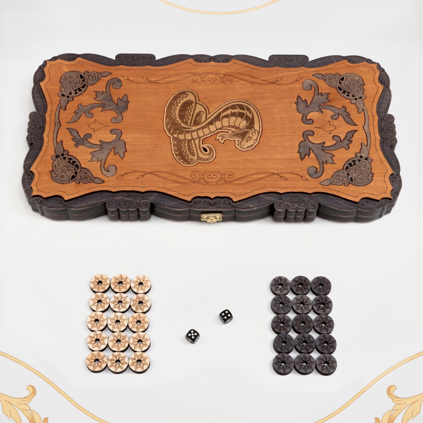 Нарды деревянные большие, настольная игра «Змея», 45×45 см