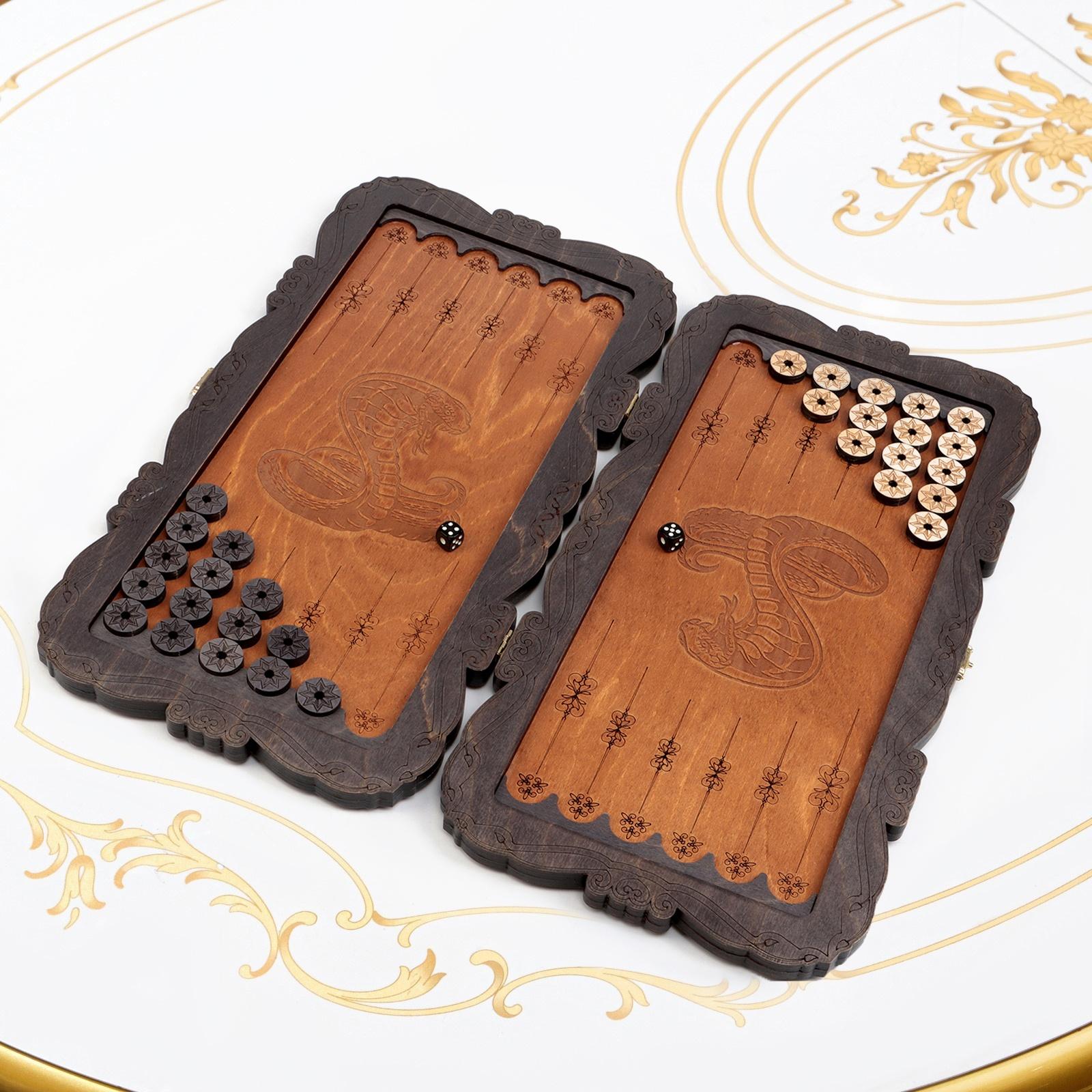 Нарды деревянные большие, настольная игра «Змея», 45×45 см