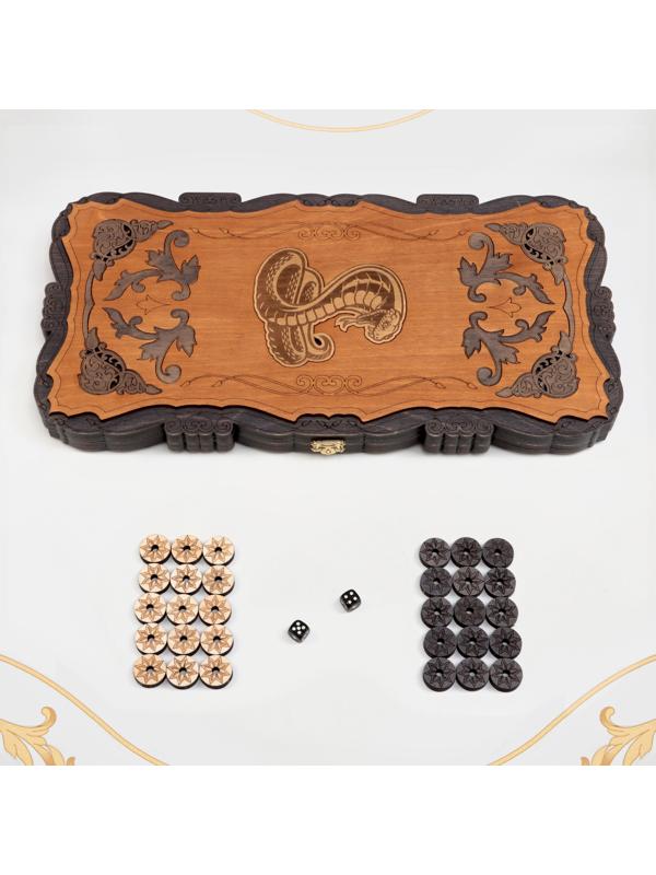 Нарды деревянные большие, настольная игра «Змея», 45×45 см