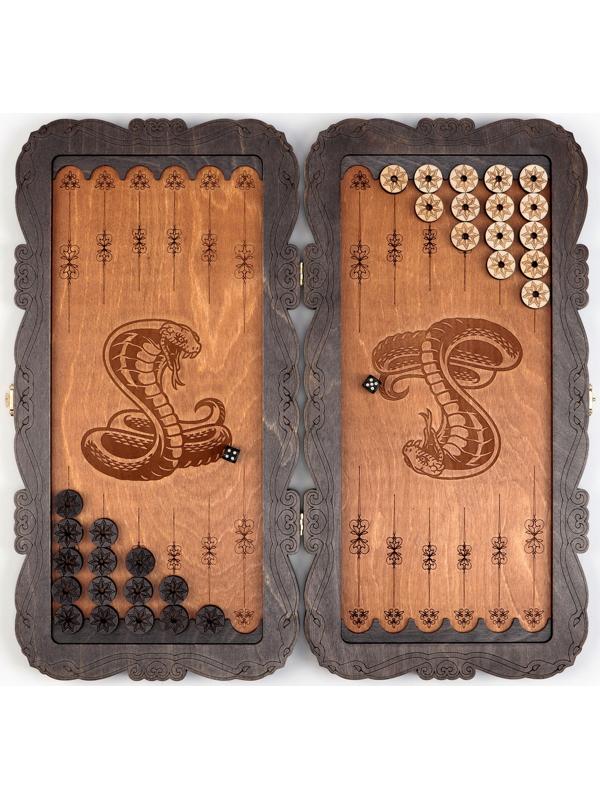 Нарды деревянные большие, настольная игра «Змея», 45×45 см