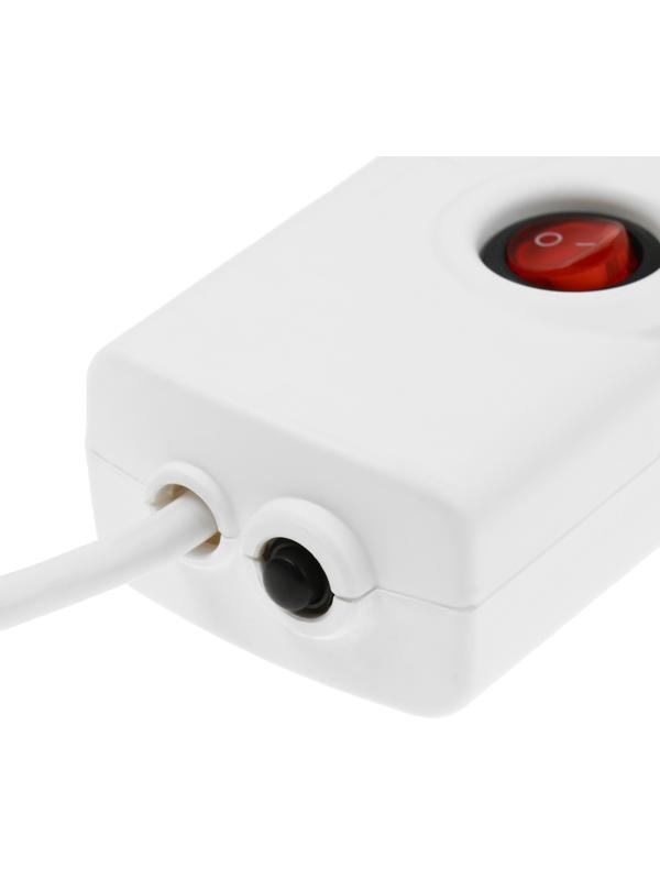 Сетевой фильтр Luazon Lighting, 5 розеток, 5 м, 3500 Вт, 3×1 мм2, 16 A, 220 В, c предохранителем, белый